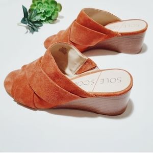 Sole Society | Salmon Coral Faux Suede Wedges